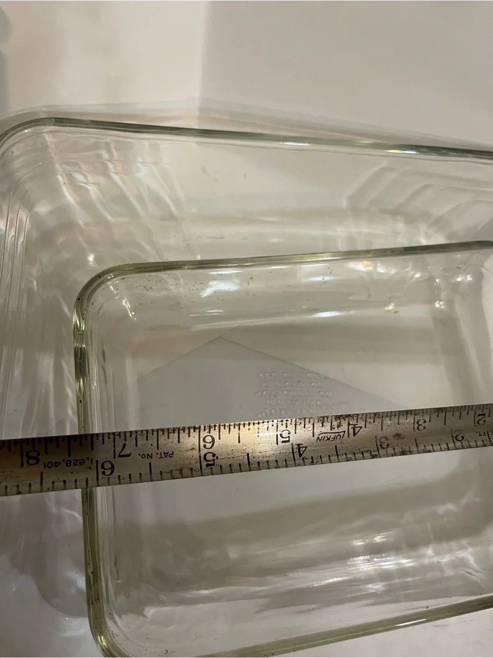 2 Rectangular Pyrex Aqua Glass baking Dishes Medium & Small